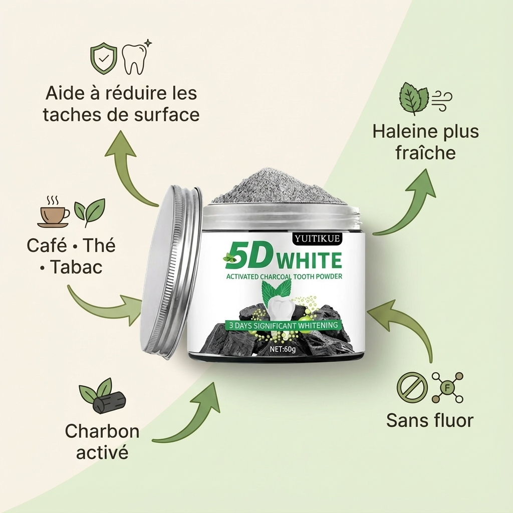 Poudre de Blanchiment Dentaire - 5D White